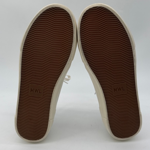 Madewell MWL Women’s Sidewalk Low-Top Pale Parchment Leather Sneakers Size 8.5 - Picture 14 of 15